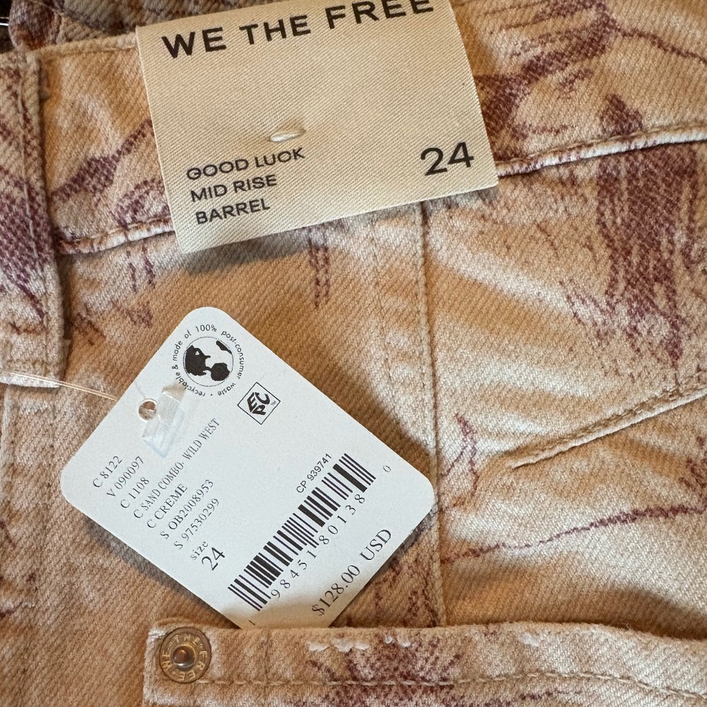 NWT Free People Barrel Jeans size 24